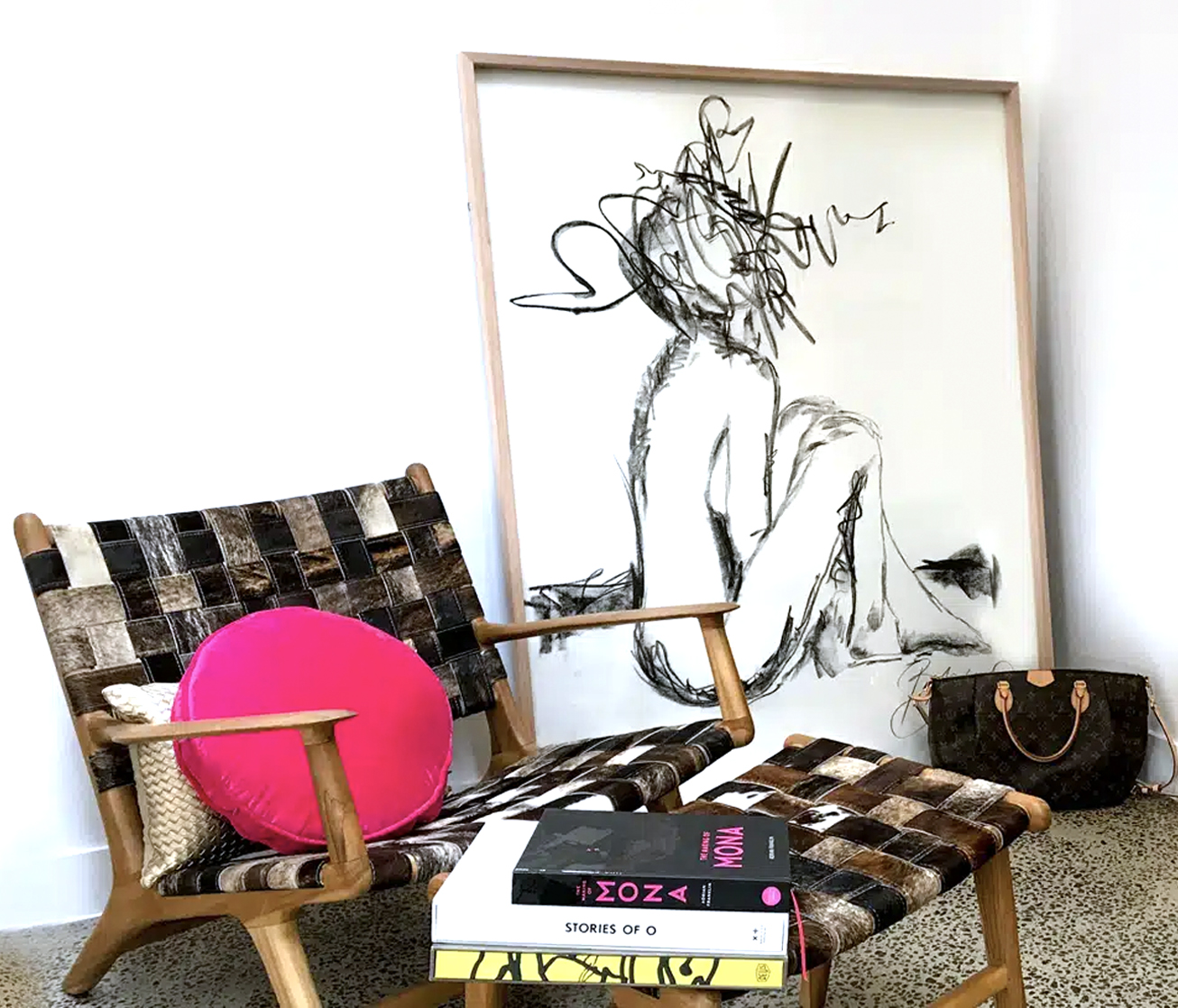 Black and White Abstract Drawing Baker Collection