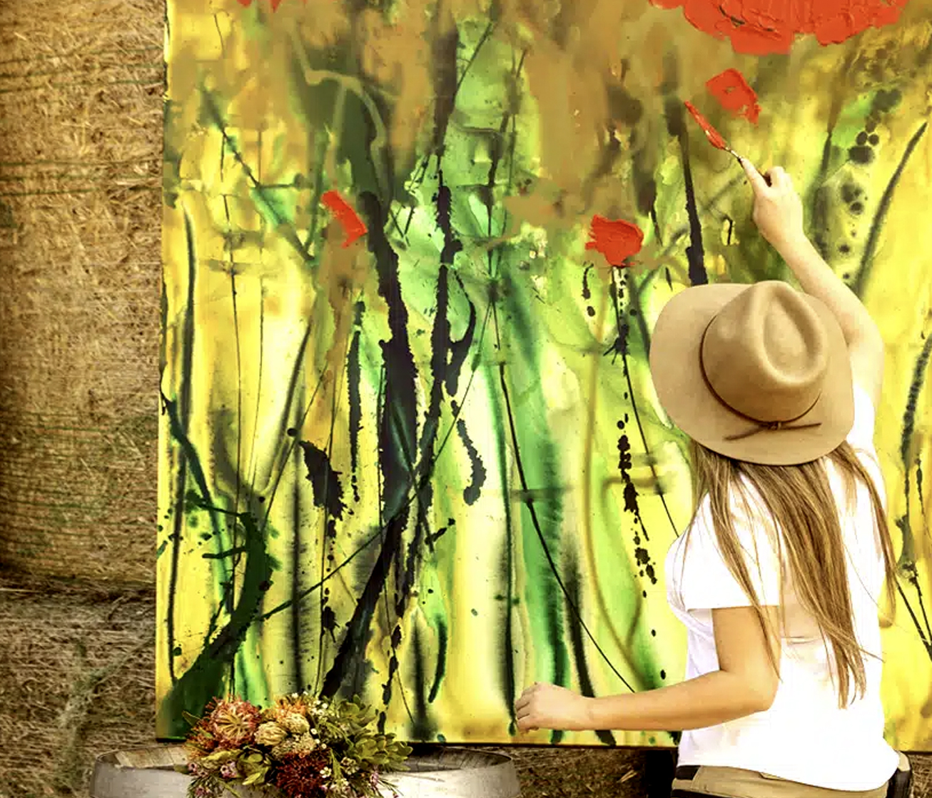 Abstract Floral Art Paintings Baker Collection