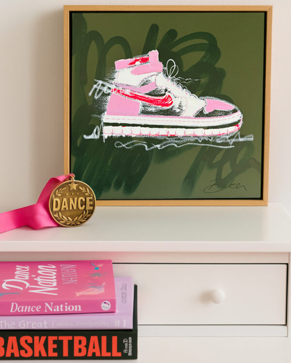 Original Art for Sale 'Courage' Styled in Bedroom Closeup