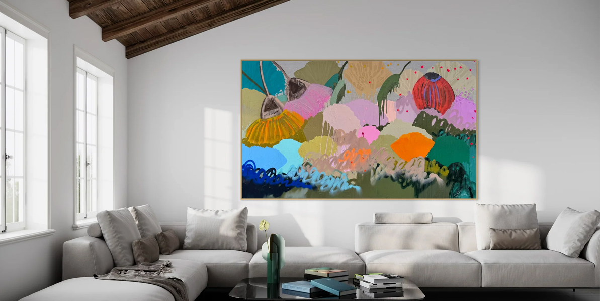 Large Abstract Flower Paintings Baker Collection