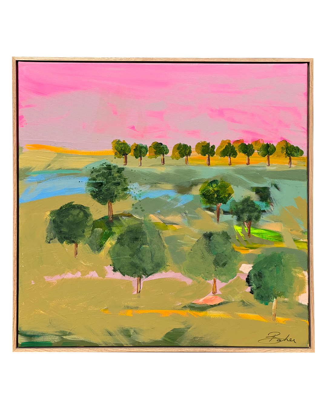 'Pink Horizon' Abstract Landscape
