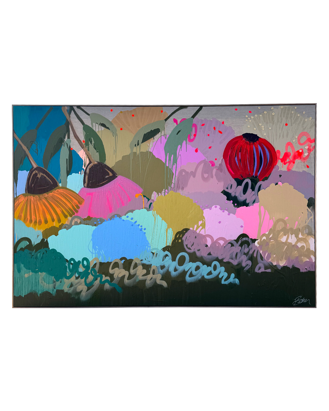 'A View From Above' Abstract Flower Painting Baker Collection