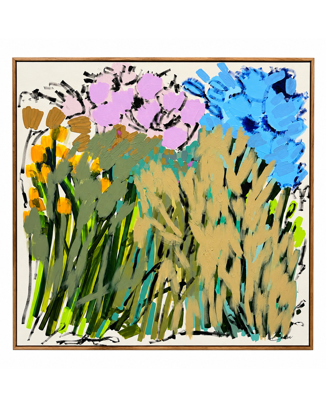 'Blue Blooms' Abstract Floral Baker Collection