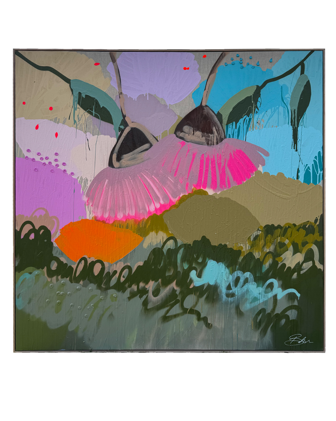 'Growing Gratitude' Abstract Flower Painting
