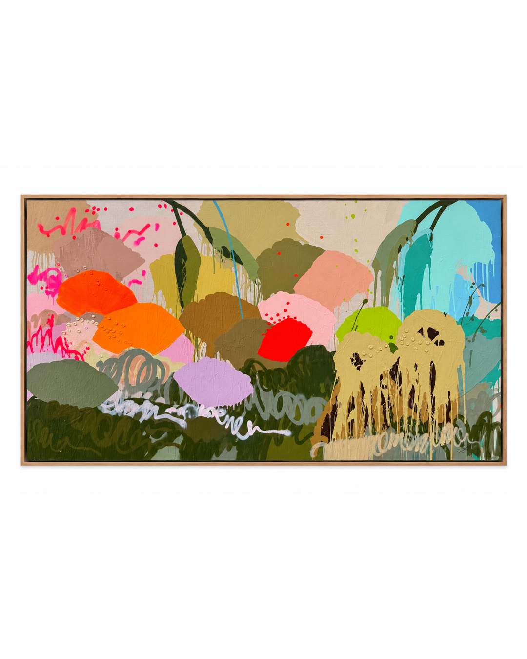 'Life is for Living' Abstract Flower Painting