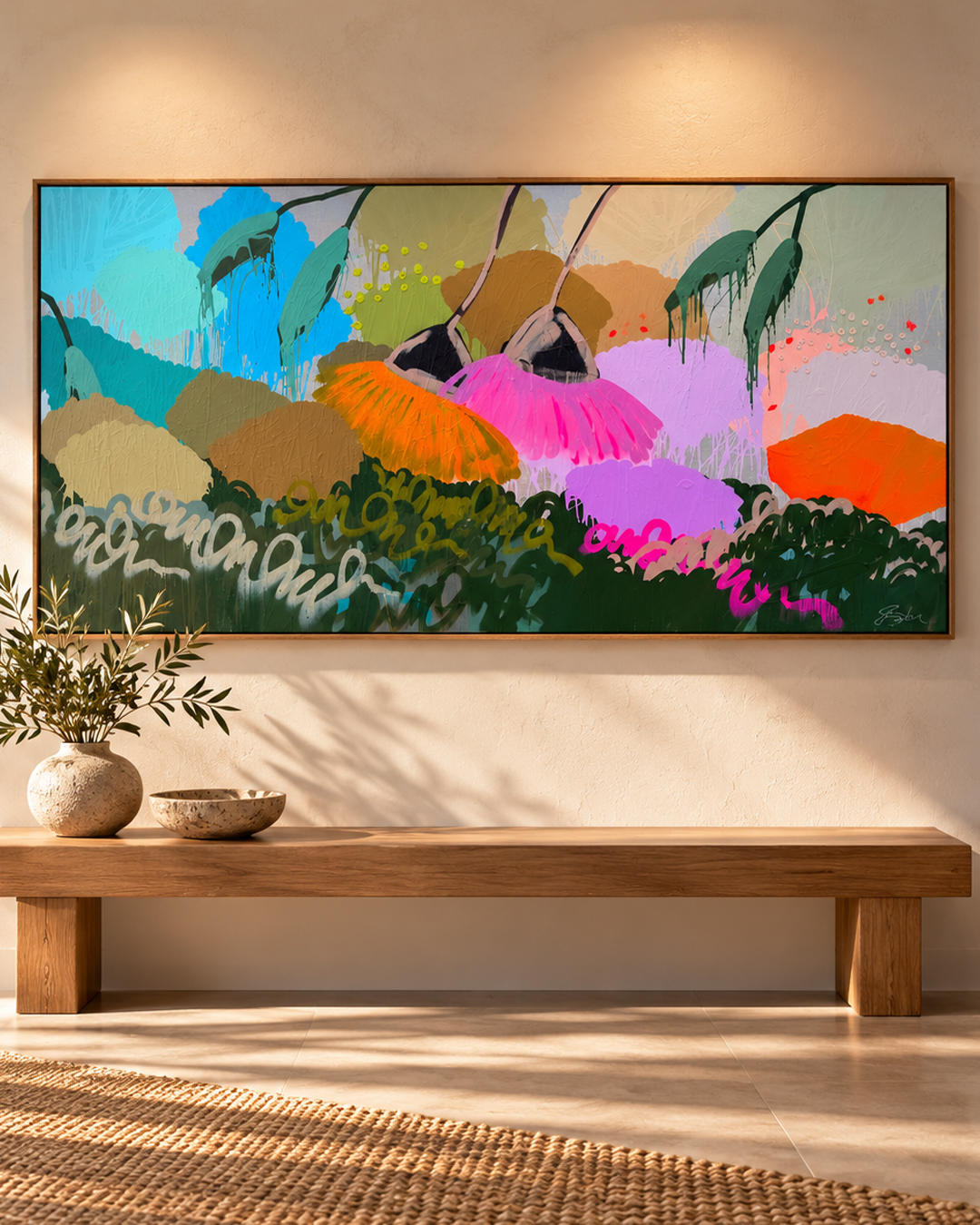 'Take Me Home Country Roads' Abstract Flower Painting Interior Baker Collection